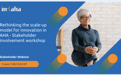 Vabilo na delavnico IN-4-AHA: Rethinking the scale-up model for innovation in AHA – stakeholder involvement workshop, 09. 06. 2021 ob 11:00
