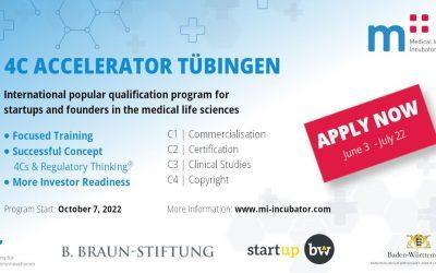 Brezplačen program usposabljanja za start-upe: “4C Accelerator Tübingen”, prijave do 22. julija 2022