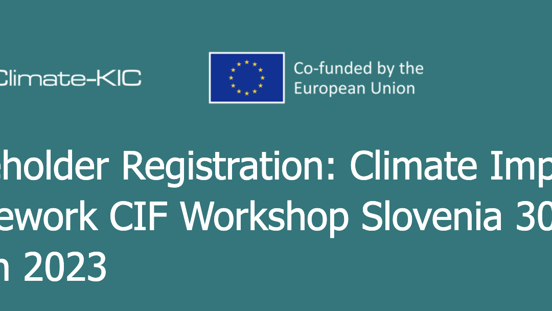 VABILO na delavnico “Climate Impact Framework Workshop”,  30. 03. 2023