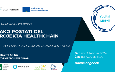 Vabilo na lokalni webinar: HealthChain predstavitev poziva »Expression of Interest for Leading SMEs«