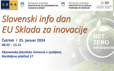 Vabilo: Slovenski info dan EU Sklada za inovacije, 25. 01. 2024, od 8:45 do 13.15