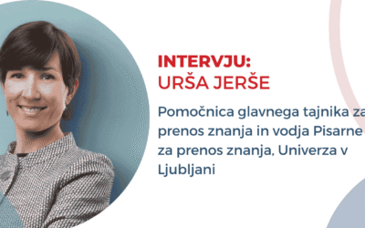 Interju. Urška Jerše: “Mi smo prva točka, na katero se obrne raziskovalec, ko nekaj izumi.”